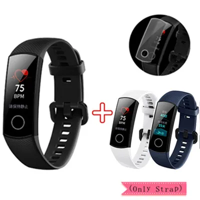 add White Dark Blue Смарт-браслет huawei Honor Band 4 0,9" Amoled цветной сенсорный дисплей для плавания Honor Band 5i Кнопка сердечного ритма сна - Цвет: add White Dark Blue