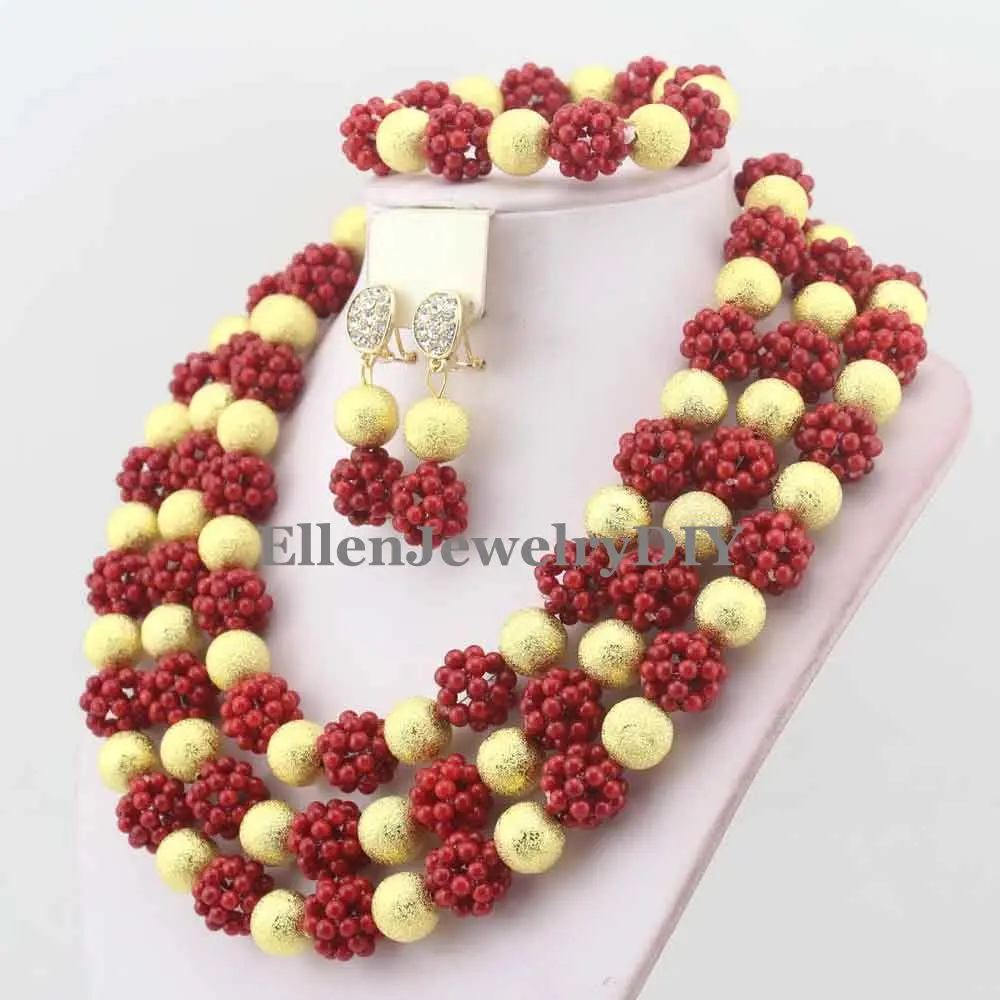 Эксклюзивные африканские коралловые бусы ювелирный набор ручной работы