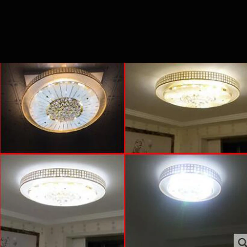 Золотая круглая кристаллическая лампа с корнуопией современная светодиодная