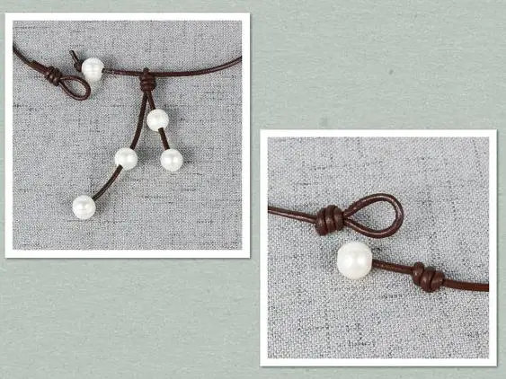 Новые модные жемчужные украшения длинное кожаное ожерелье из белого