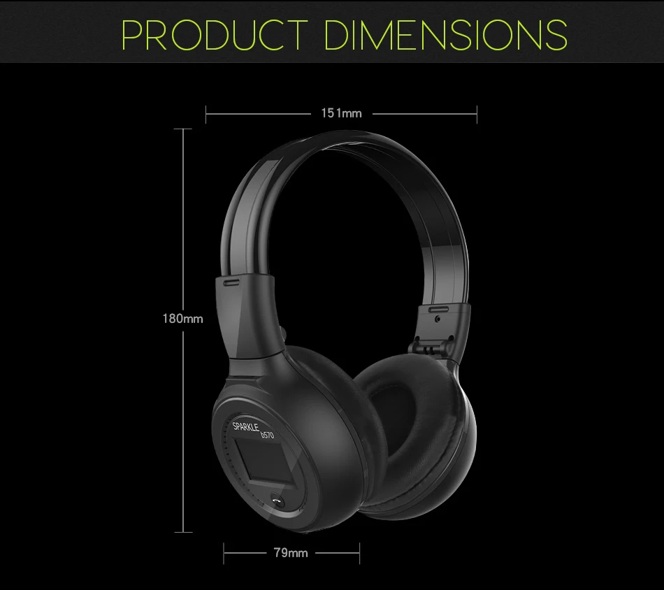 ZEALOT B570 HiFi стерео Bluetooth наушники Беспроводная гарнитура складная Поддержка Micro SD карты AUX микрофон