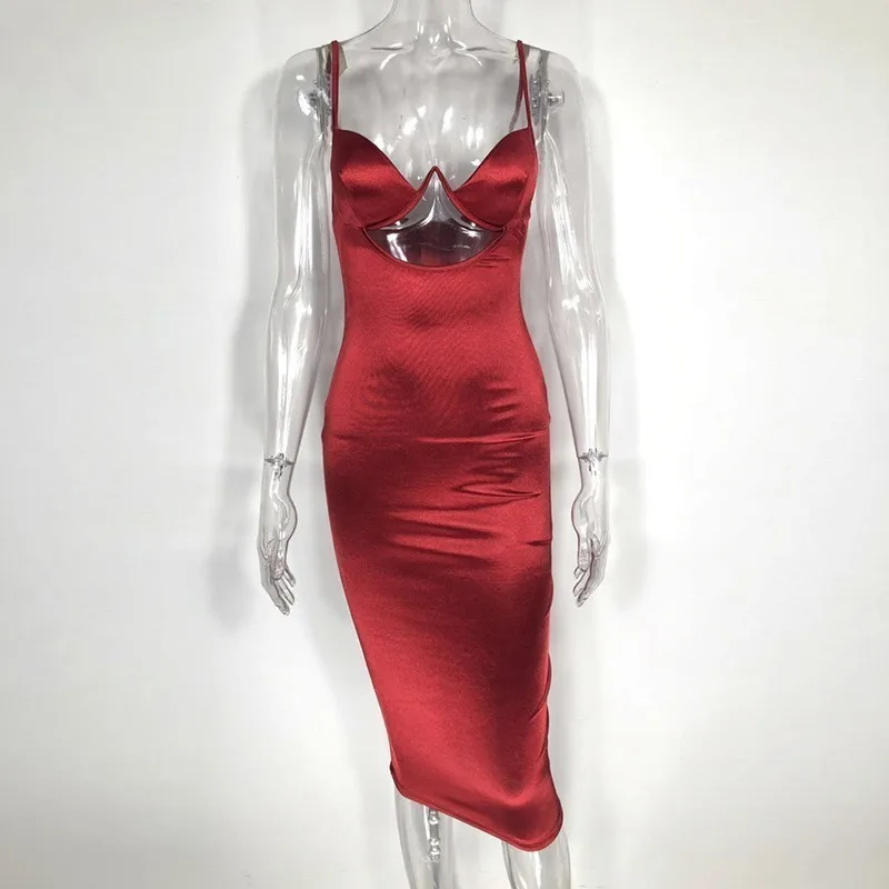 Женское атласное платье средней длины на лето 2019|Женские платья| |