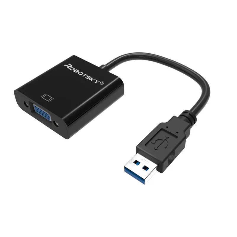 Robotsky Высокое качество USB 3,0 к VGA HD конвертер адаптер внешняя видео Графическая карта для настольного ноутбука