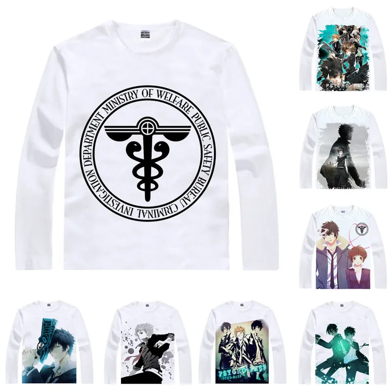 Аниме рубашка Coolprint футболки психопаса мульти стиль с длинным рукавом Saiko Pasu Shinya
