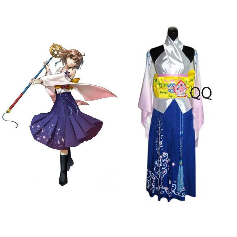 2017 Final Fantasy Ten Yuna halloween Cosplay Summoned Costume Outfit High Quality |