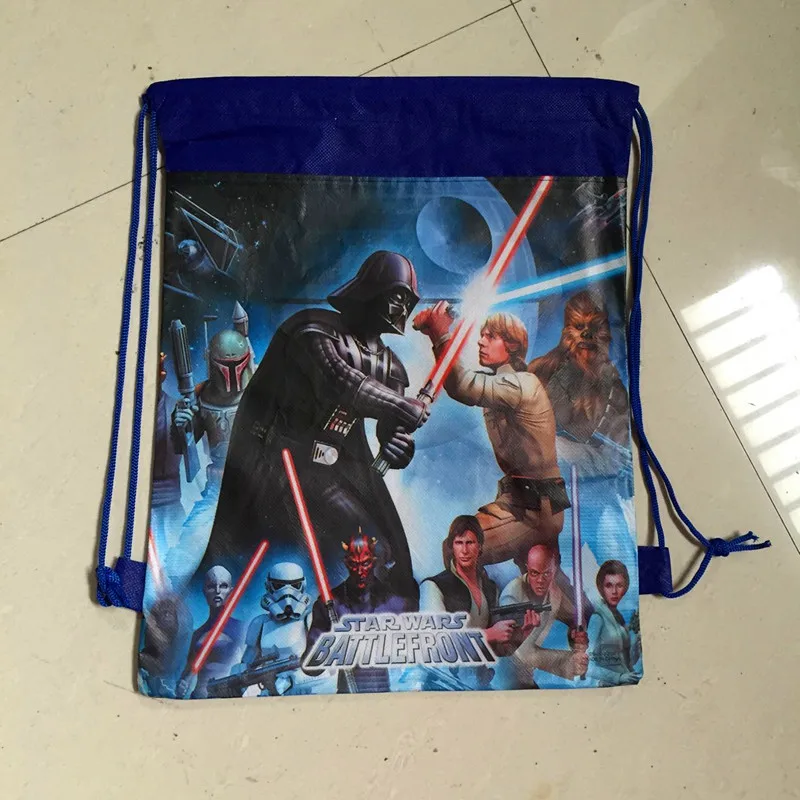 2 шт./лот нетканый рюкзак вечерние поставки для мальчиков школьная сумка Звездные войны тему украшения mochila Мультфильм drawstring Сумка
