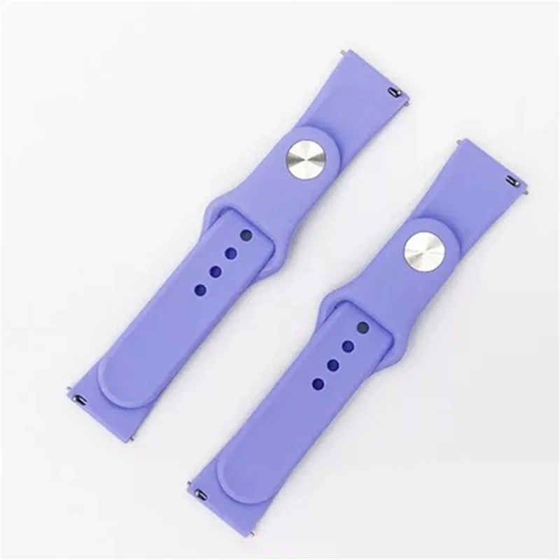 20 мм Мягкие силиконовые полосы для Xiaomi Huami Amazfit Bip маленький ремешок для наручных часов для Galaxy Watch 42 мм/команда S4 браслет - Цвет: Purple 1