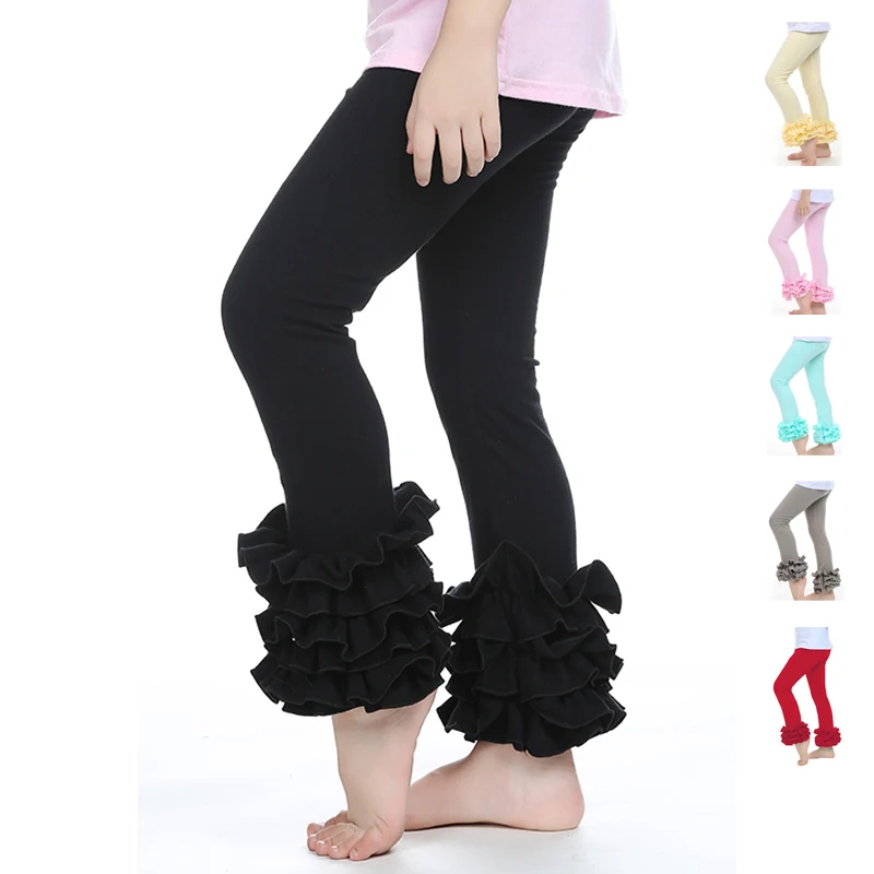 2018 штаны с оборками в горошек леггинсы Изысканная одежда для маленьких девочек