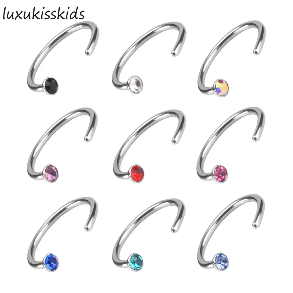 LUXUKISSKIDS 9 шт./лот совершенно новые стальные перегородки для пирсинга носа кольцо