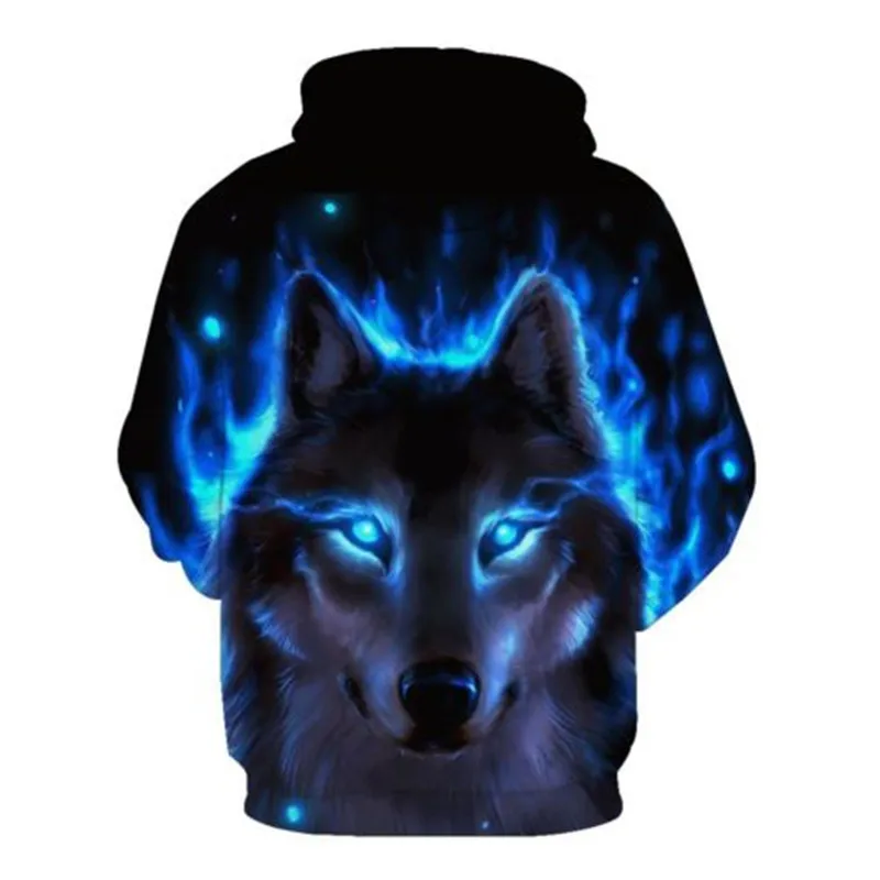 Брендовая одежда мужские толстовки с капюшоном 3D Wolf высококачественный пуловер