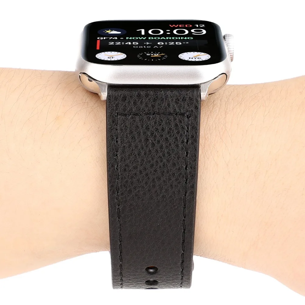 Модный ремешок с застежкой для Apple Watch 38 мм 40 мм 42 мм 44 мм кожаный ремешок для Iwatch серии 1 2 3 4 кожаный ремешок для часов