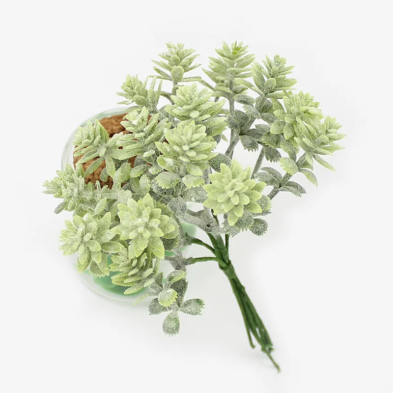 Green HUADODO, 6 шт., Мини искусственные растения, искусственные цветы для свадьбы, Рождественский Декор, сделай сам, скрапбукинг, венок, искусственные цветы - Цвет: Green