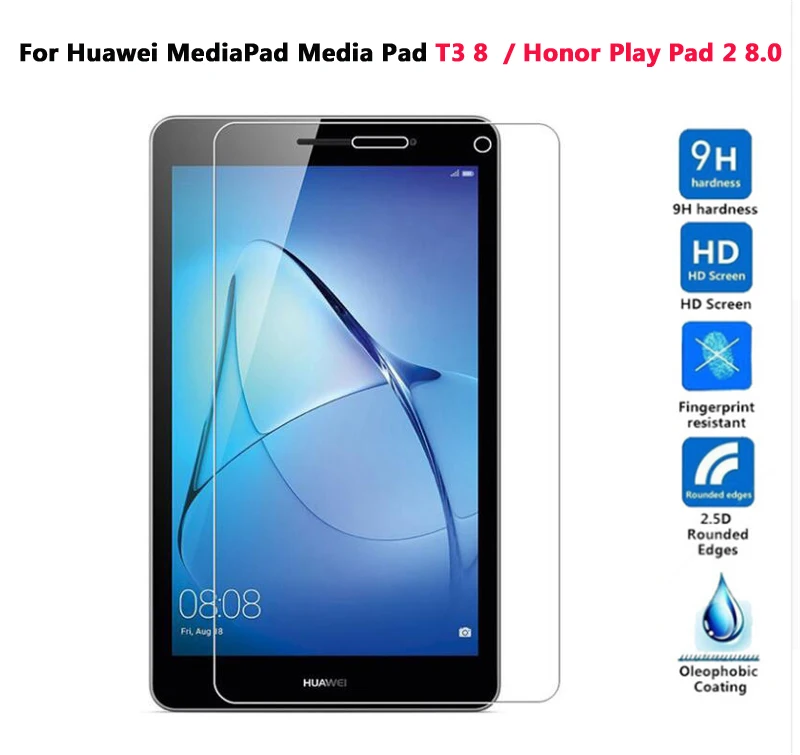 Media Pad T3 8 9H Tempered Glass For Huawei MediaPad T3 8 /T3 10 /T5 10 /T1 7.0 8.0 10 9.6 / C5 8.0 Media Pad Screen Protector Protective Film - Цвет: Media Pad T3 8