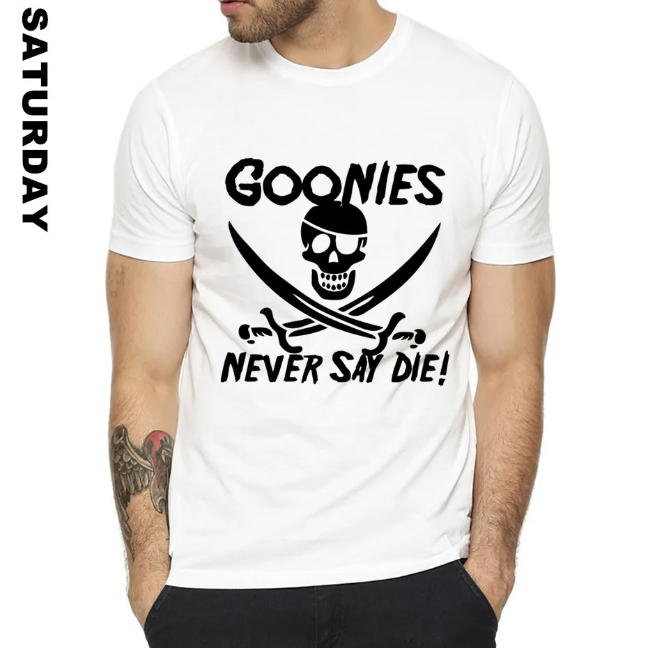 Забавная футболка для мужчин и женщин с дизайном Goonies Never Say Die Skull удобная унисекс
