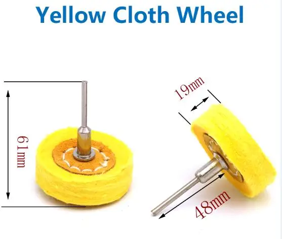 Yellow Wheel 1 шт. полирование тонкое шлифование полировка колесо T Тип шлифовальной головки ткань Dremel колеса щетка для шлифовальной машины для вращающихся абразивные инструменты аксессуары - Цвет: Yellow Wheel