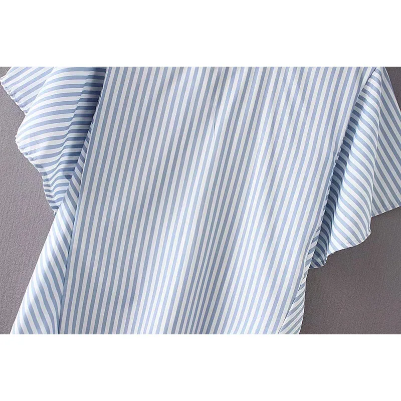 Женская блузка в полоску Za с рукавом летучая мышь и О образным вырезом на