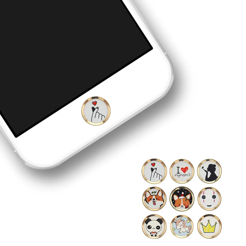 Мультяшная Милая сенсорная кнопка для IPhone 5, 6, 6 S, 7, 8 Plus, для Ipad Air, мини клавиатура для идентификации отпечатков пальцев