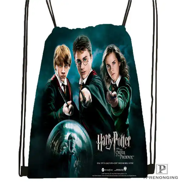 Drawstring Backpack Изготовленный На Заказ harry_potter_artwork_@ 1 походная сумка на шнурке милый рюкзак для детей(черная спинка) 31x40 см#2018611-24 - Цвет: Drawstring Backpack