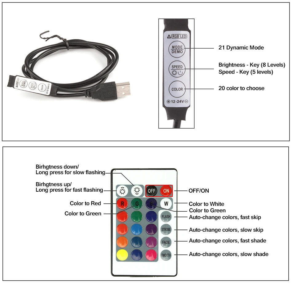 USB DC 5 В Светодиодная лента 50 см 1 м 2 м 3 м 4 м 5 м SMD 2835 кабель питания 3Key гибкий светильник Настольная лампа Декор экран ТВ светильник ing фон