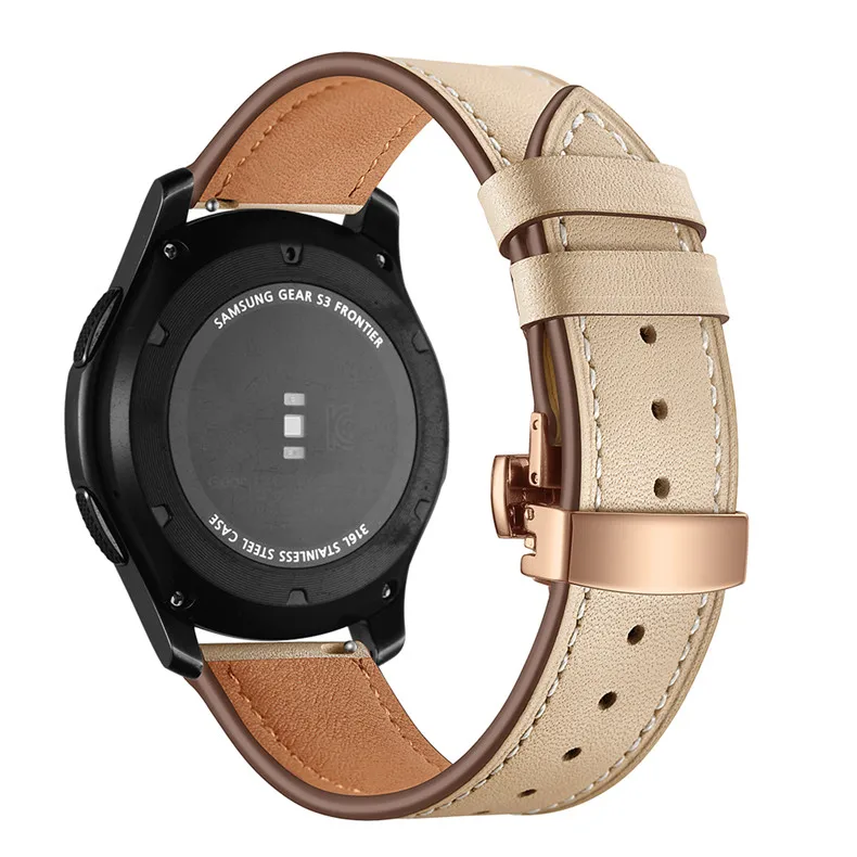 22 мм Высокое качество Бабочка застежка кожаный ремешок для samsung Galaxy Watch 46 мм S3 браслет ремешок для Huami Amazfit/HUAWEI часы GT