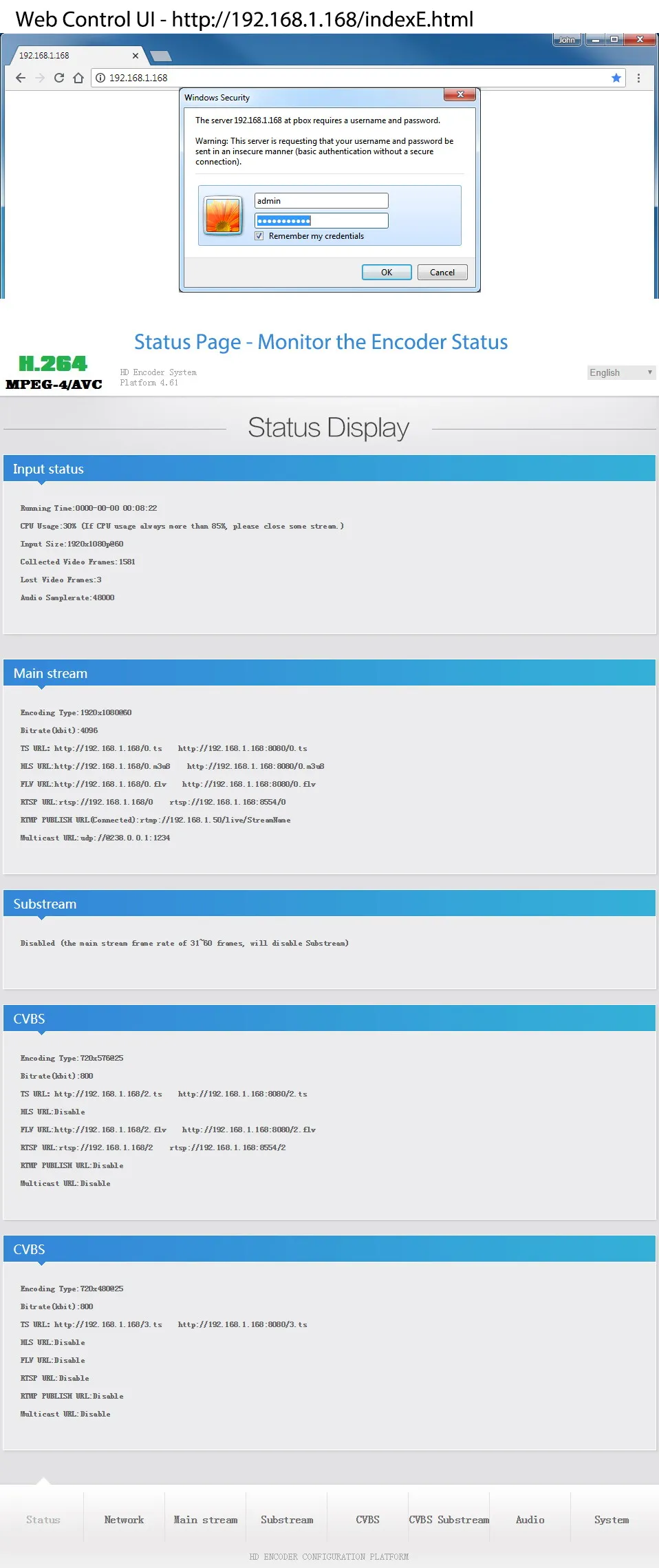 4 канальный H.264 HDMI+ кабели av/RCA/CVBS к кодирующее устройство ip-видео для IPTV, потоковая трансляция в прямом эфире, потоковый сервер