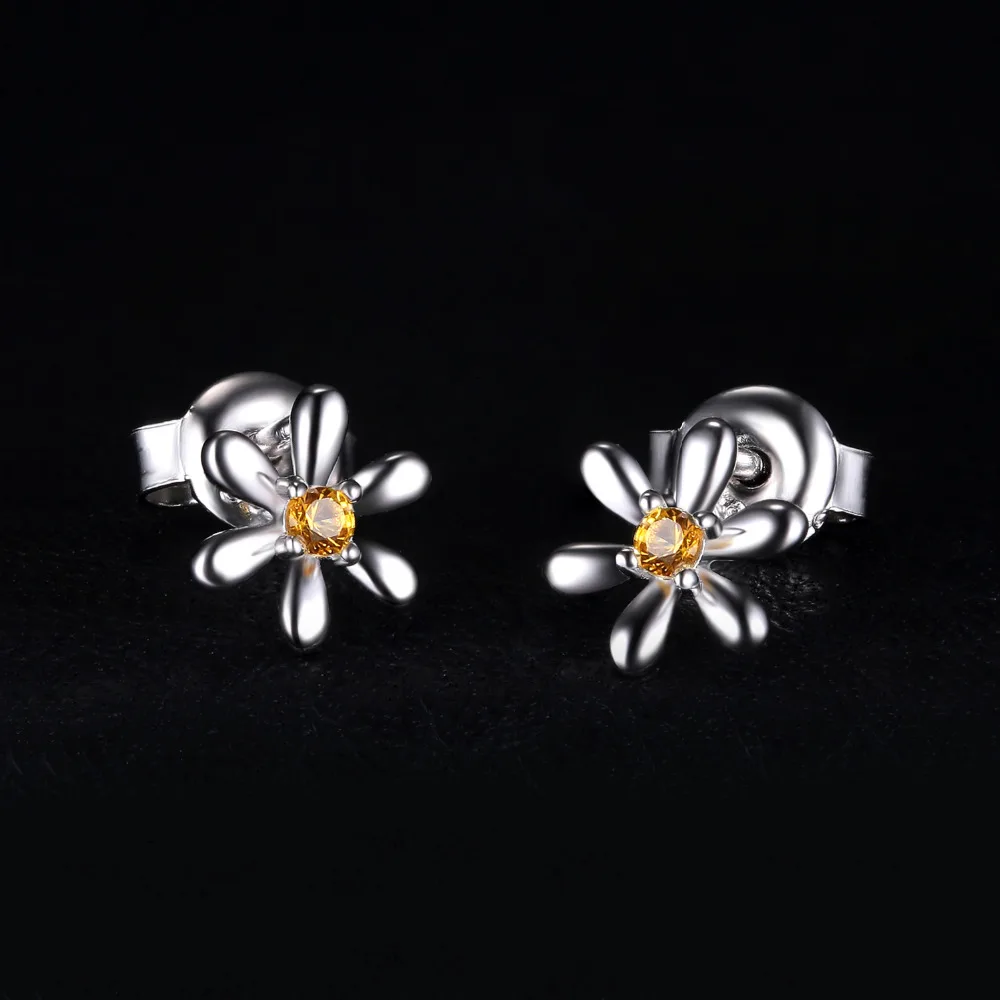 Jewelrypalace цветок 0.1ct создан оранжевый сапфир двойной Серьги-гвоздики для Для женщин