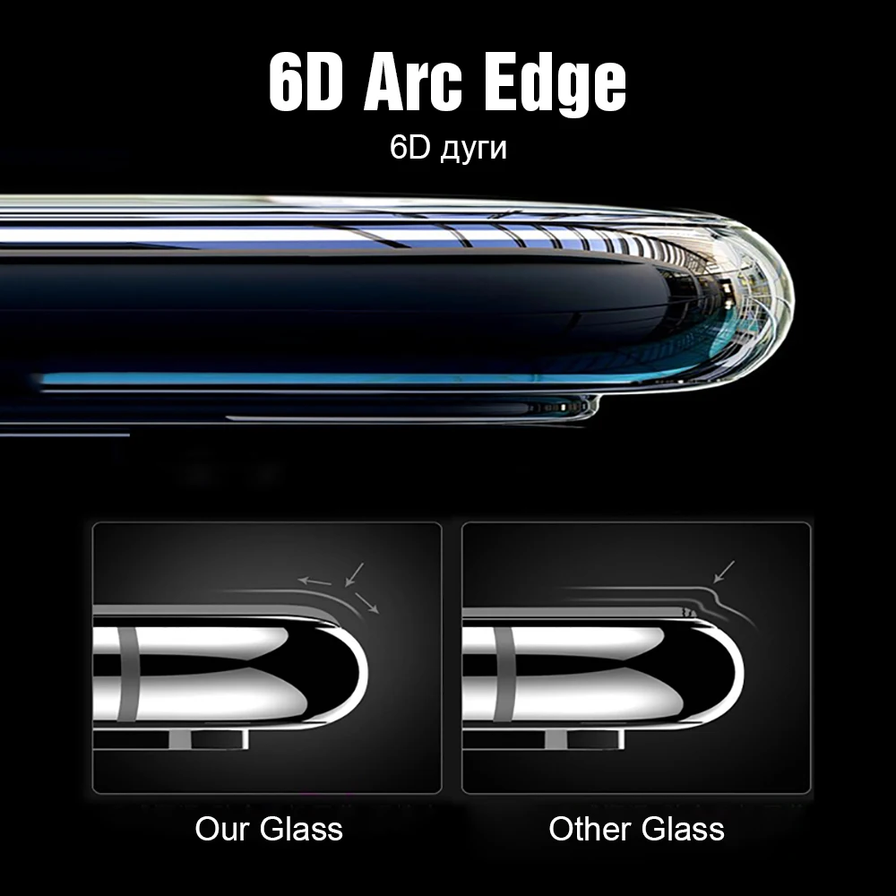 6D Защитное стекло для iPhone 7 6 XS Max защита экрана полное покрытие изогнутое s 8 Plus X 10