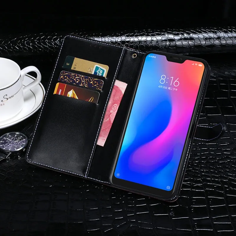 Высококачественный чехол из крокодиловой кожи для Xiaomi Redmi 6 Pro с откидной крышкой