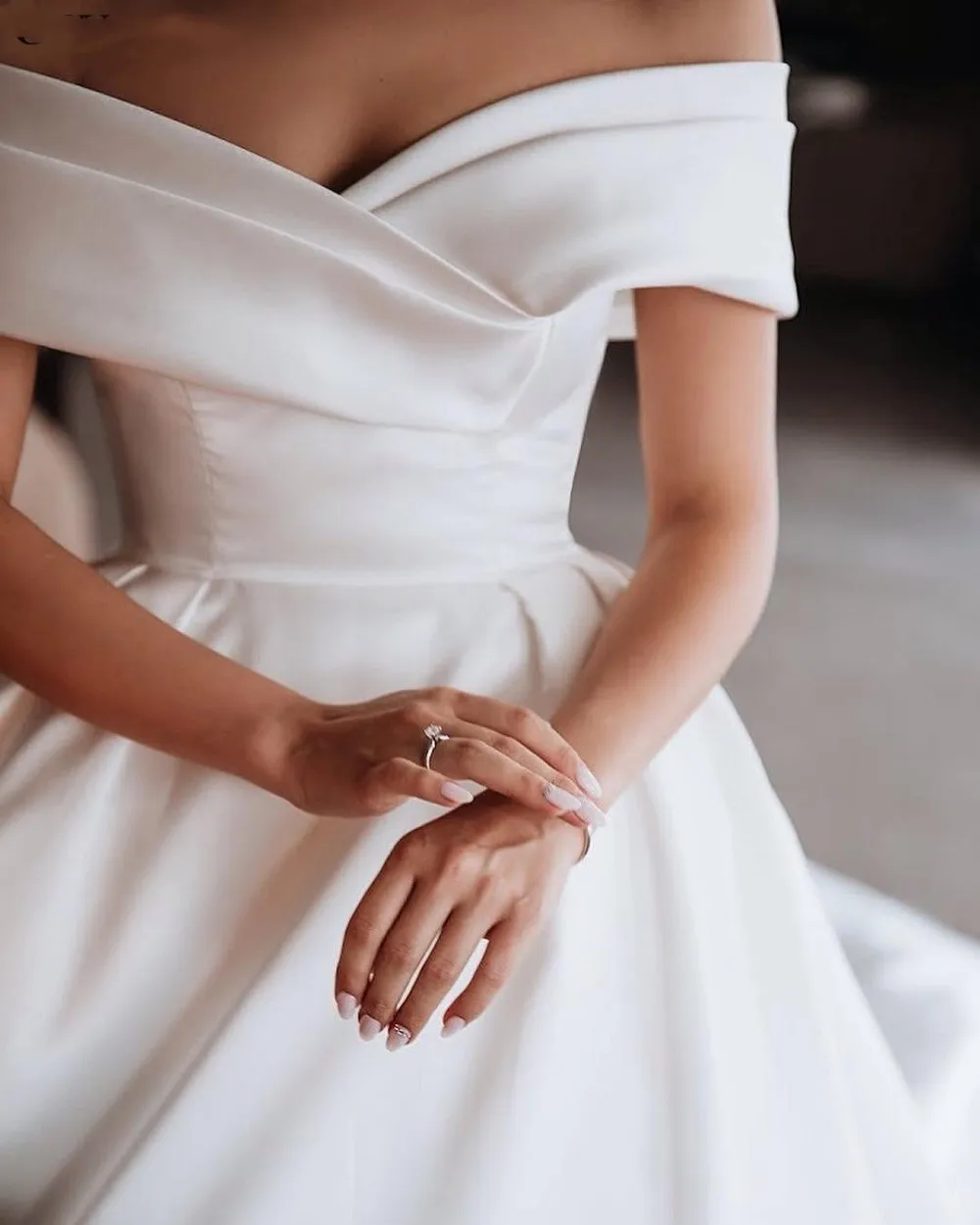 Белое Атласное свадебное платье Vestido De Noiva 2019 бальное с открытыми плечами пышное