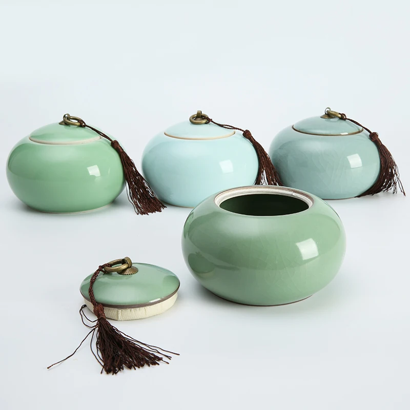 Фарфоровая емкость для хранения пищи чайная коробка герметичный контейнер Longquan