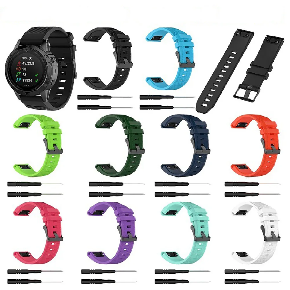Сменный спортивный силиконовый ремешок 22 мм для часов Garmin Fenix 5 Plus/quatix5/ quatix sapphire