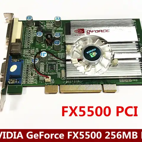 Совершенно новая видеокарта nVidia Geforce FX5500 256 Мб бит DDR VGA/DVI PCI, видеокарта, видеокарта VGA