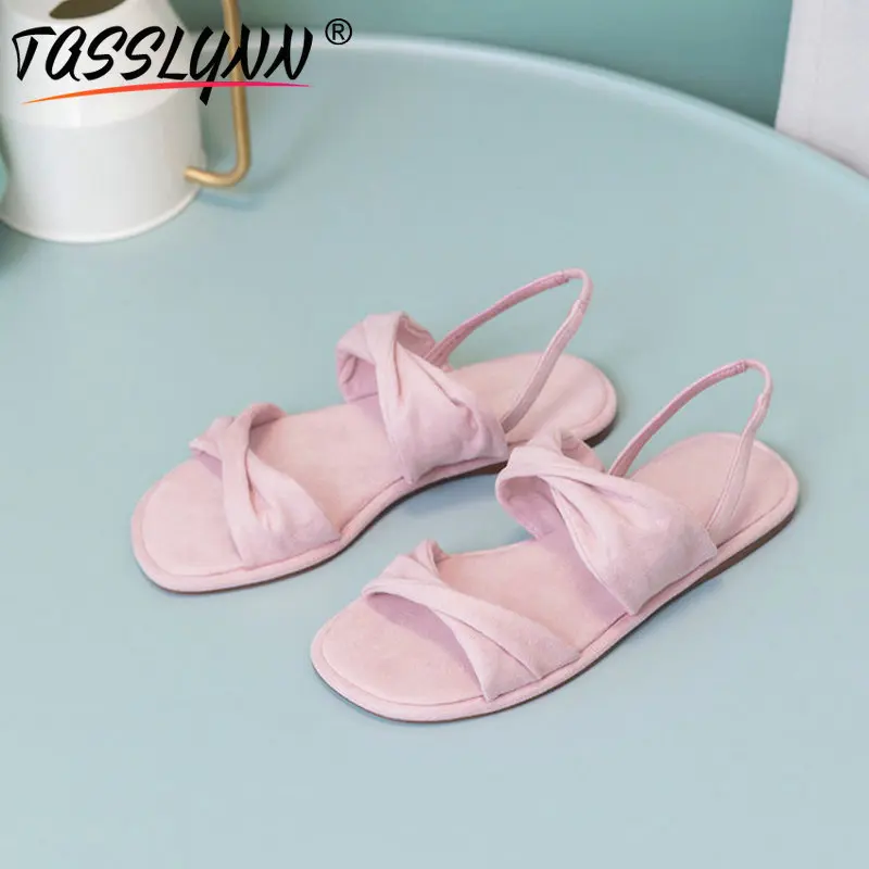 Taslynn/2019 милые сандалии повседневные гладиаторы женские замшевые на низком