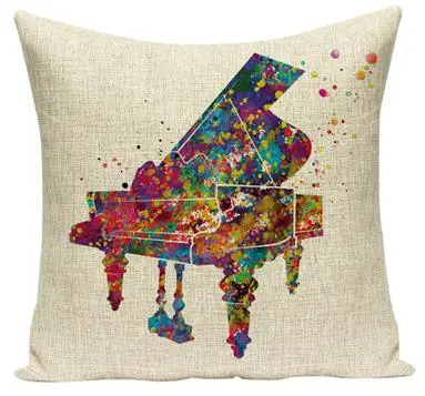 19 Southeast Asia Buddha Cushion Zen Meditation Buddha Statue Watercolor Musical Instruments Skull Pattern Creative Sofa Pillows - Цвет: 19