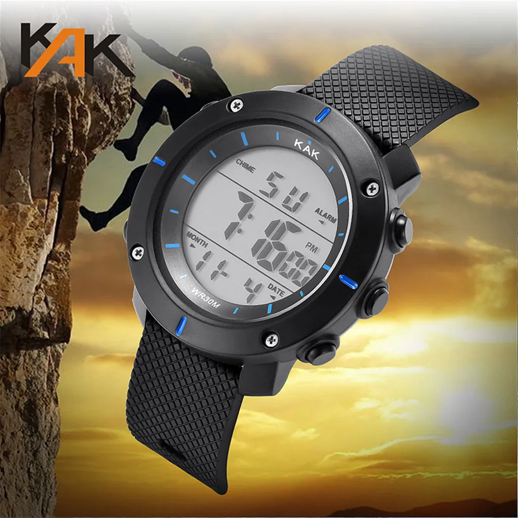 Водонепроницаемые светодиодные спортивные часы 2019 модные повседневные наручные