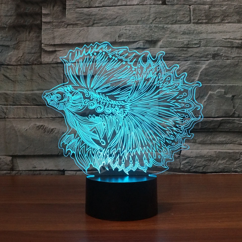 Инновационный светодиодный ночник 3D сенсорный для 7 цветов постепенное