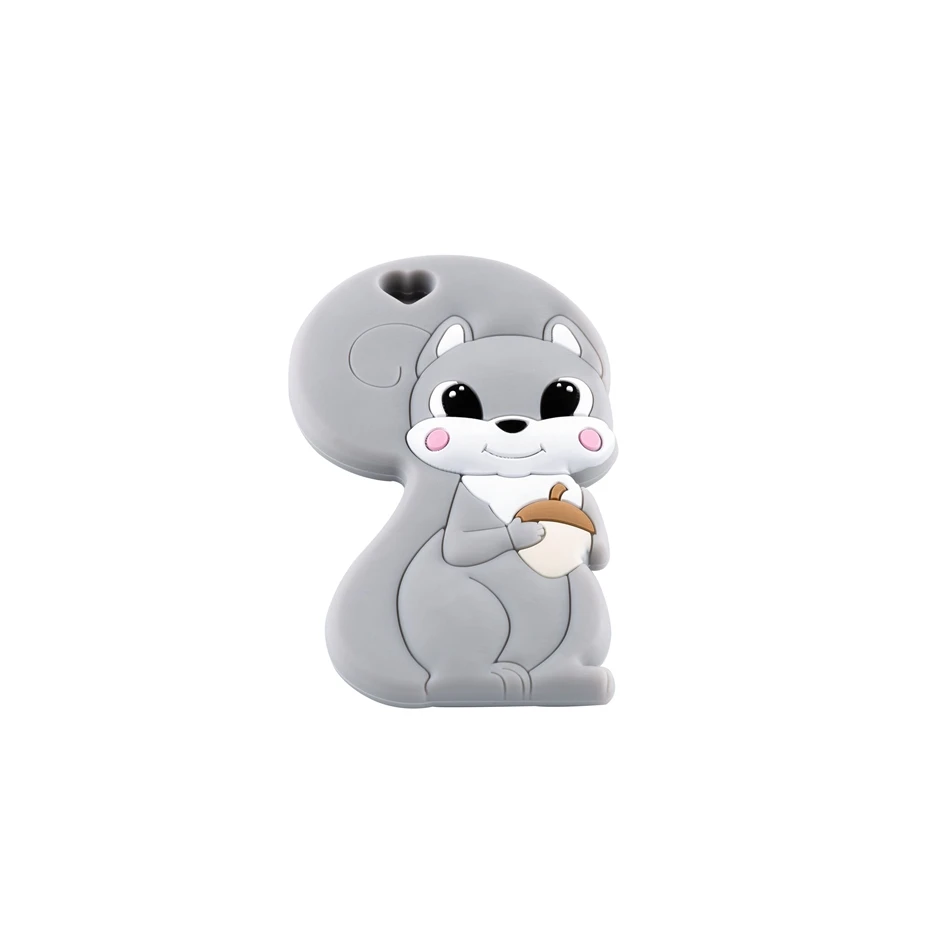 grey Let's Make 5 шт. Подвесные Игрушки для малышей Детские Прорезыватели для зубов белка детская сенсорная игрушка силиконовая подвеска-прорезыватель грызун безопасный Прорезыватель для малышей - Цвет: grey