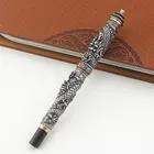 JinHao ювелирное изделие с двойным драконом, роскошная перьевая ручка, винтажная башня 18KGP 0,5 мм перьевая ручка, подарочные чернильные ручки, канцелярские принадлежности для письма