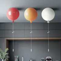 Modern Simple PVC Balloon Surface Mounted Red / White / Orange Roof Suction Ceiling Lamp pull Down Switch for Kid's Children