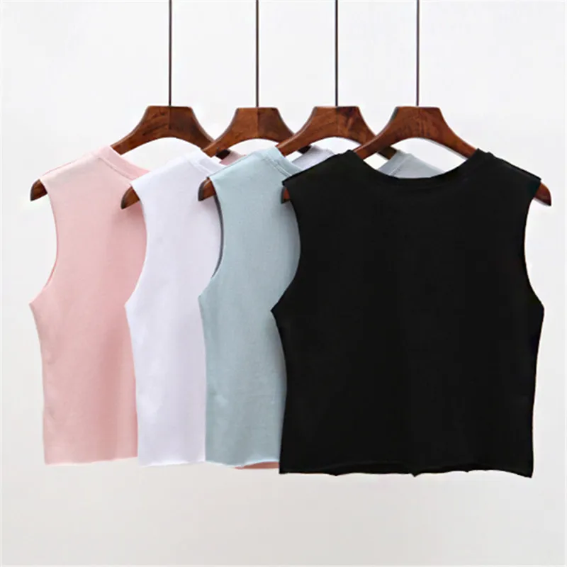 2018 New Fashion crop top women letter printed funny summer tops sexy sleeveless tank t Shirt pink vest cropped girl female | Женская