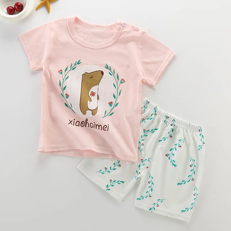 Детские пижамы для девочек fille хлопковые корейские топы с короткими рукавами