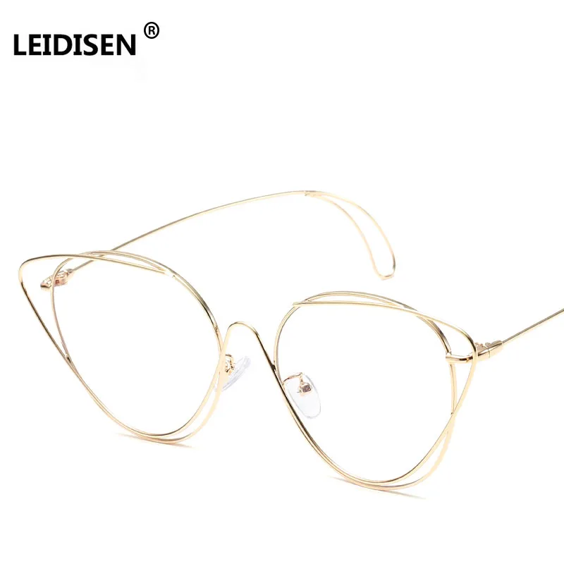 LEIDISEN Hollow Out Double Rims Vintage Mens Eyeglasses Frame Women Brand High Quality Metal Optical Glasses Computer Work UV | Аксессуары