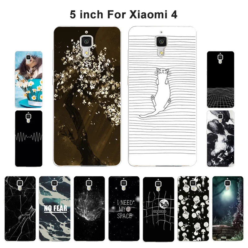 Мягкий силиконовый чехол для Xiaomi Mi4 чехлы Mi 4 Funda Аэрокосмическая окрашенная ТПУ