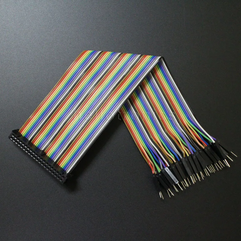 Wholesale 100 Pcs/Lot 40 Pin GPIO Socket Connector to Male Pins 200mm Raspberry Pi A+/B+/Pi 2/Pi 3 Flat Ribbon Cable | Обустройство