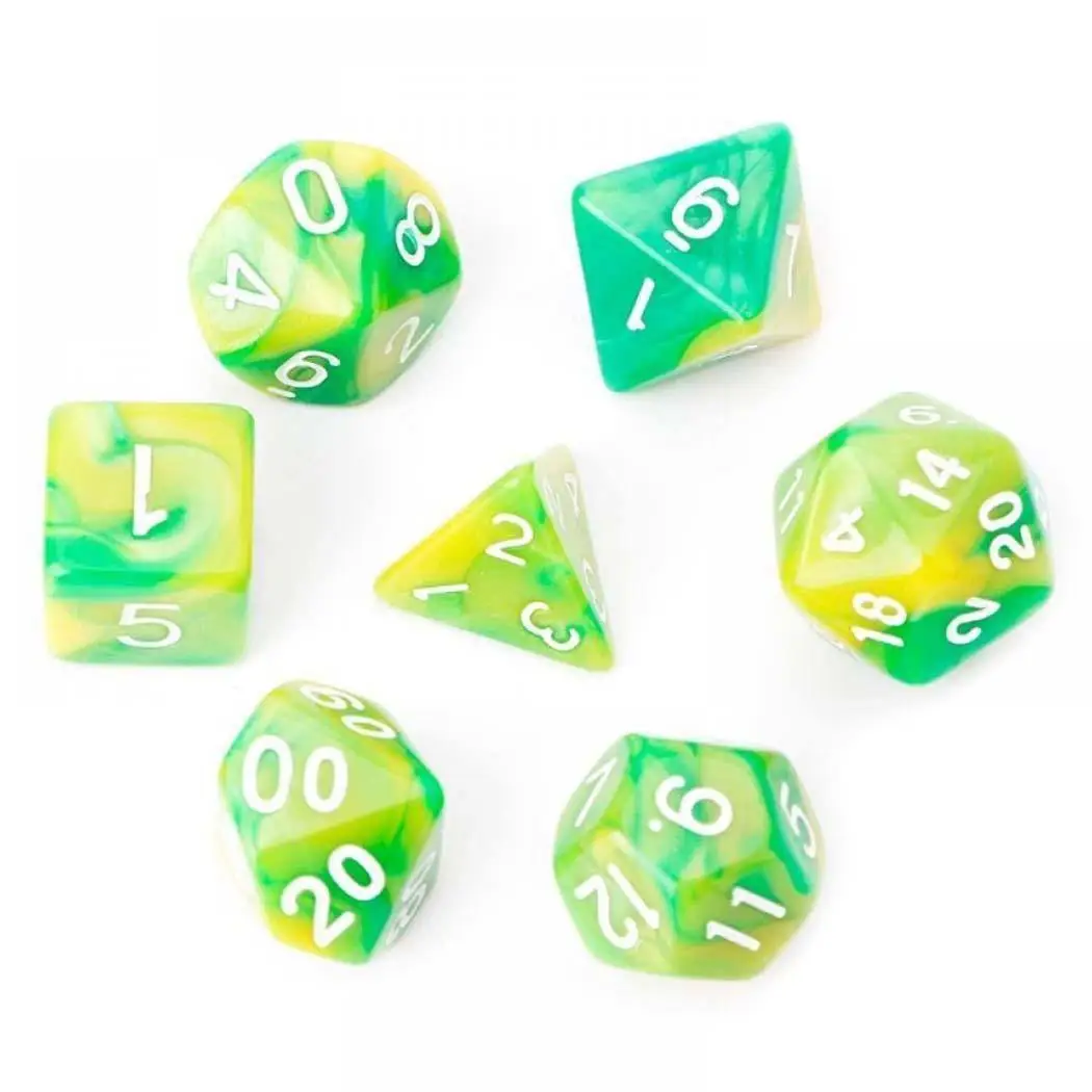 7 шт./компл. Творческий RPG игра в кости Красочные Разноцветные Игральные Кости