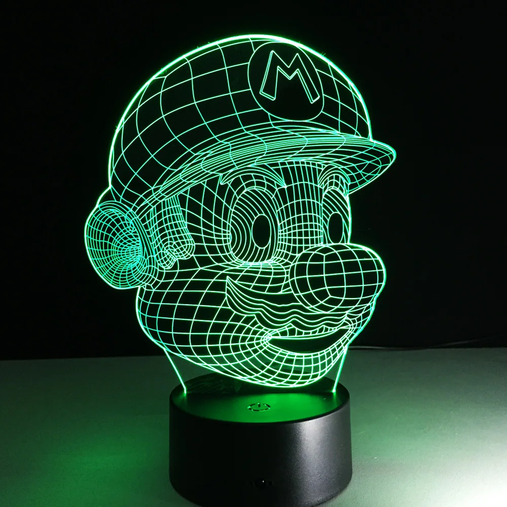 Новинка настольная лампа Super Mario Bro с сенсорным датчиком 3D Светодиодная