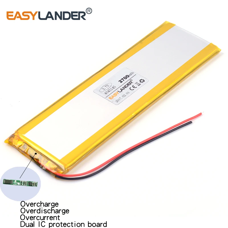 Литий полимерная аккумуляторная батарея 4045145 3 7 В 2700 мАч для GPS PSP power bank