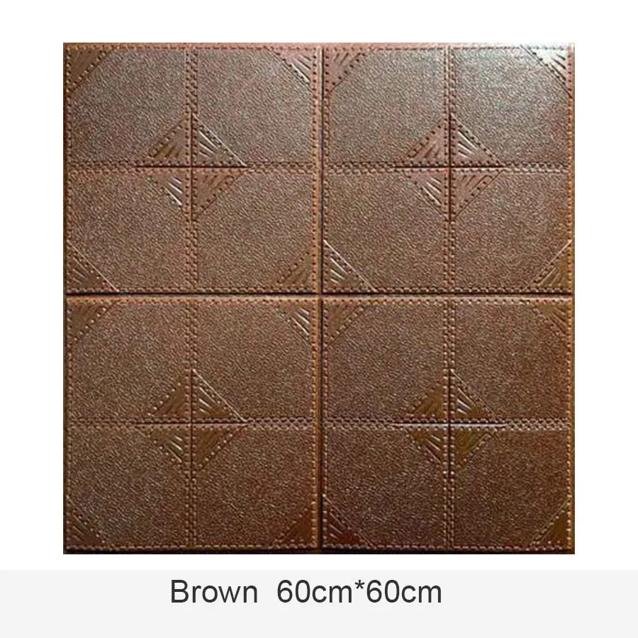 Brown Self Adhesive 3D Wall Stickers Kindergarten Wall Skirt Anti-collision Wallpaper Living Room TV Soft Bag Waterproof Wall Decor - Цвет: Brown