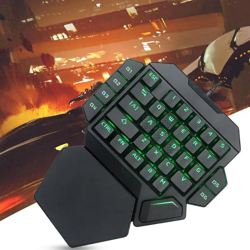 K50 Проводная USB клавиатура с одной рукой Макросъемка Механическая игровая ABS 7