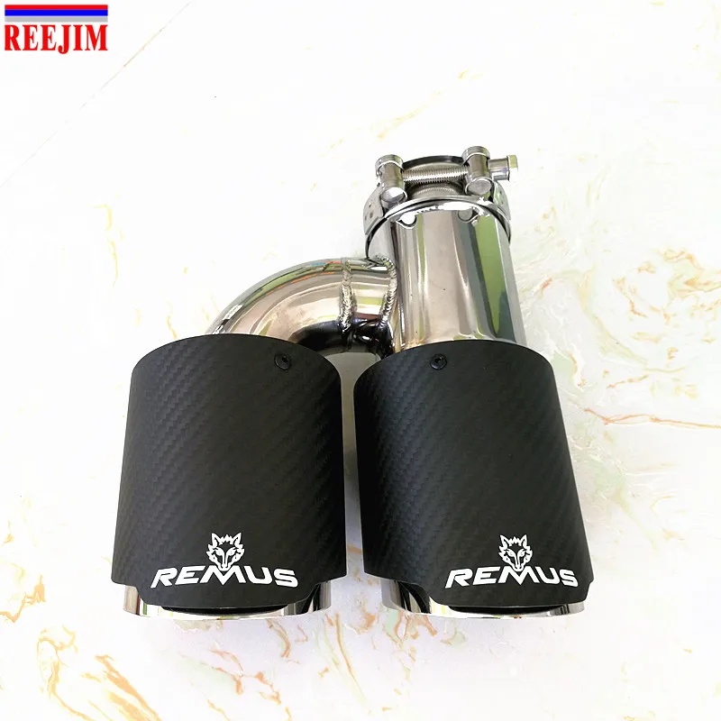 3 ''вход 4'' выход двойной матовый Remus выхлопной наконечник из углеродного